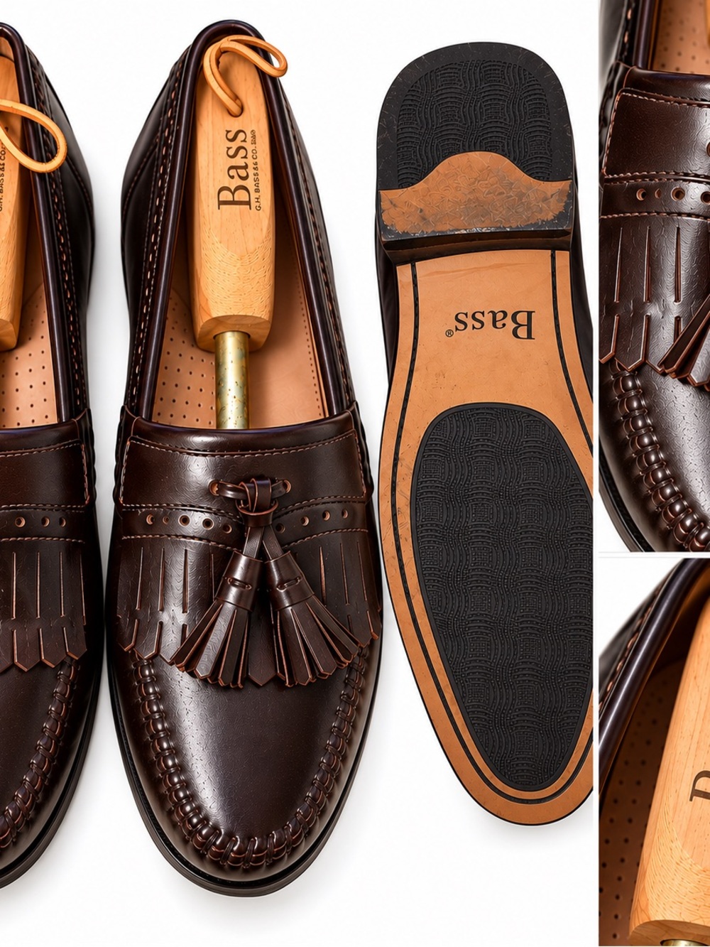 Bass Men’s Dark Brown Leather Tassel Loafers